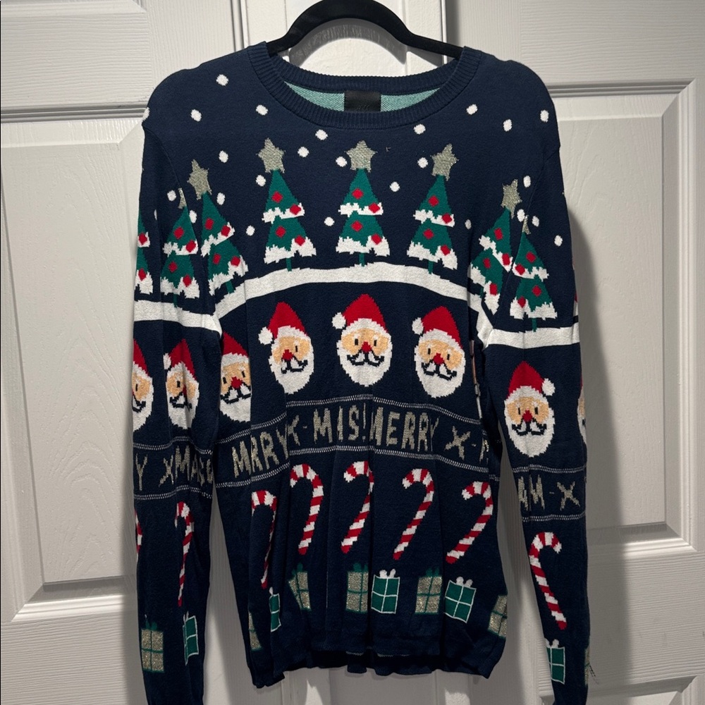 H&M Navy and Teal Knit Sweater